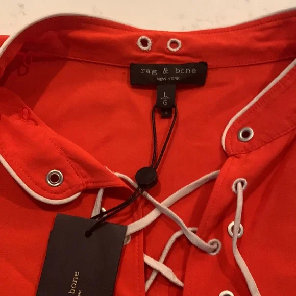 rag & bone fire red dirdre hooded dress L - Picture 8 of 10